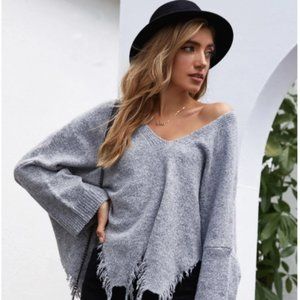 NWOT - Drop Shoulder Asymmetrical Hem Sweater